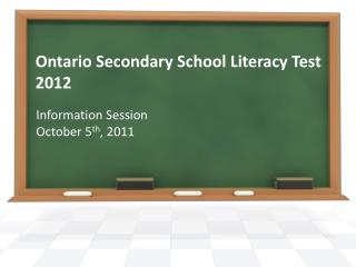 Ontario Secondary School Literacy Test 2012