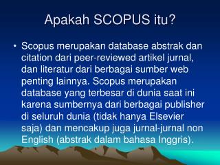 Apakah SCOPUS itu?