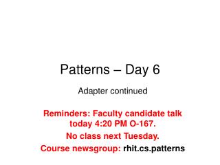 Patterns – Day 6