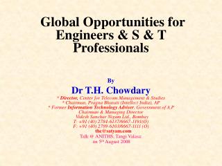 Global Opportunities for Engineers &amp; S &amp; T Professionals