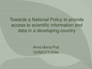 Anna María Prat CONICYT-Chile