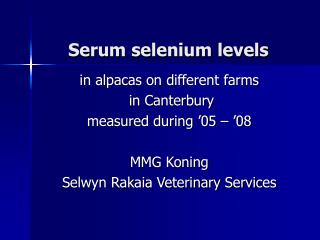 Serum selenium levels