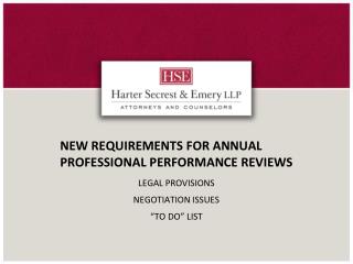 NEW REQUIREMENTS FOR ANNUAL PROFESSIONAL PERFORMANCE REVIEWS