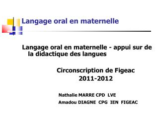 Langage oral en maternelle