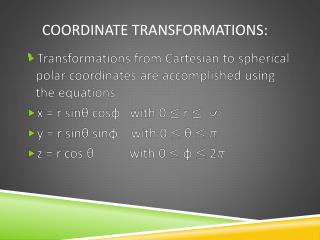Coordinate TransformationS :