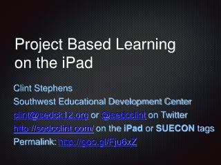 Project Based Learning on the iPad
