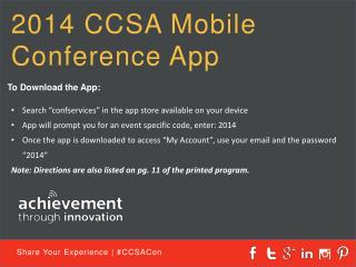 2014 CCSA Mobile Conference App