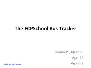 The FCPSchool Bus Tracker