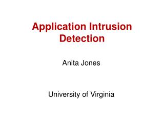 Application Intrusion Detection