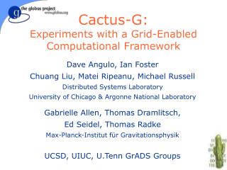 Cactus-G: Experiments with a Grid-Enabled Computational Framework