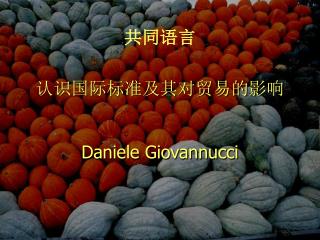 共同语言 认识国际标准及其对贸易的影响 Daniele Giovannucci