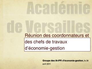 Réunion des coordonnateurs et des chefs de travaux d’économie-gestion