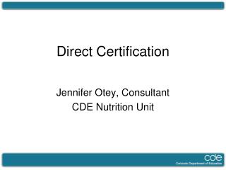 Direct Certification