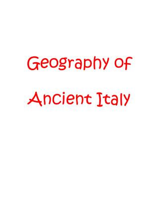 Geography of Ancient Italy