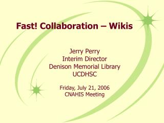 Fast! Collaboration – Wikis
