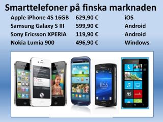 Smarttelefoner på finska marknaden
