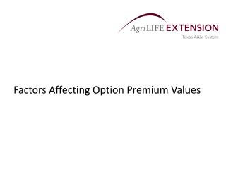 Factors Affecting Option Premium Values