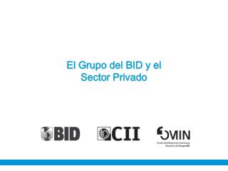 El Grupo del BID y el Sector Privado