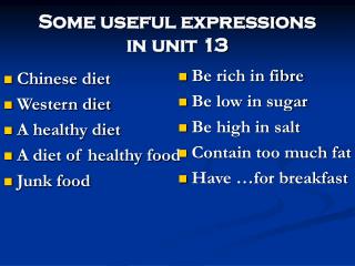 Some useful expressions in unit 13