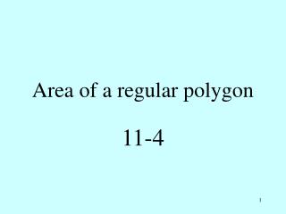 Area of a regular polygon