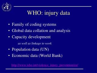 WHO: injury data