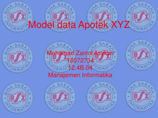 Model data Apotek XYZ