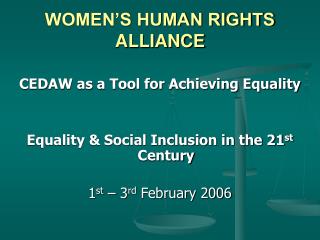 WOMEN’S HUMAN RIGHTS ALLIANCE