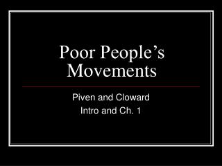 Poor People’s Movements