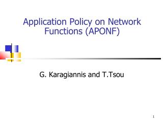 Application Policy on Network Functions (APONF)
