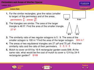 Perimeters and Areas of Similar Figures