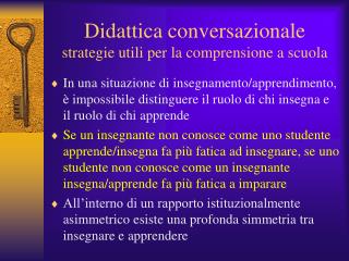 Didattica conversazionale strategie utili per la comprensione a scuola