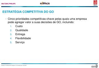 ESTRATÉGIA COMPETITIVA DO GO