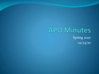 APO Minutes