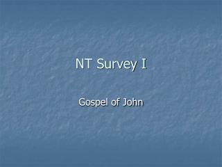 NT Survey I