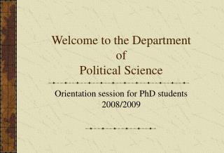 Welcome to the Department of Political Science