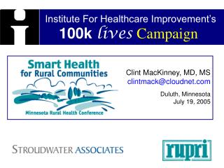 Institute For Healthcare Improvement’s 100k lives Campaign