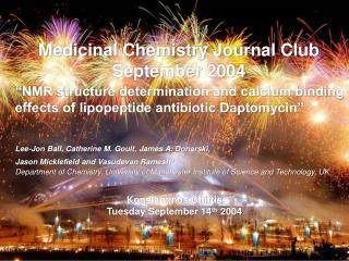 Medicinal Chemistry Journal Club September 2004