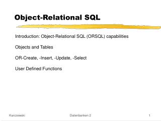 Object-Relational SQL