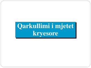 Qarkullimi i mjetet kryesore