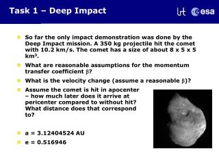 Task 1 – Deep Impact