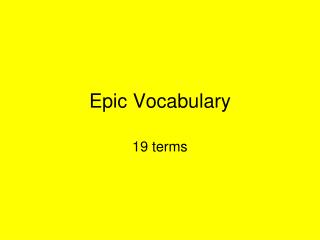 Epic Vocabulary