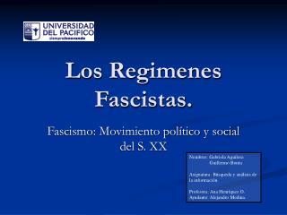 Los Regimenes Fascistas.