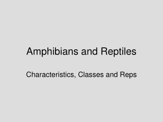 Amphibians and Reptiles