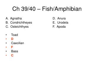 Ch 39/40 – Fish/Amphibian