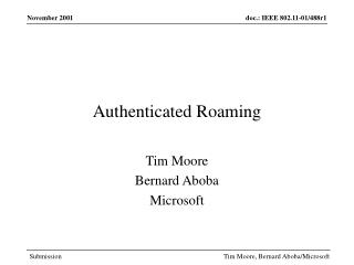 Authenticated Roaming