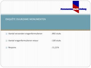 ENQUÊTE DUURZAME MONUMENTEN