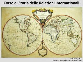 Corso di Storia delle Relazioni Internazionali