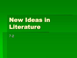 New Ideas in Literature