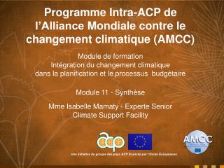 Programme Intra-ACP de l’Alliance Mondiale contre le changement climatique (AMCC)