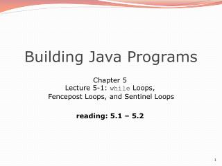 Building Java Programs